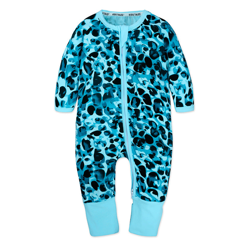 Children's Clothing Jumpsuit Bamboo Leaf Cotton Born Jumpsuit, Climbing Suit