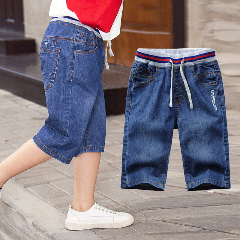 Children's Crawler Shorts Summer Denim Middle Teens Children's Pants