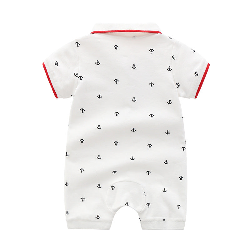 Children's Clothing Clothes Summer Boy Handsome Collar Sea Jumpsuit, Climbing Suit