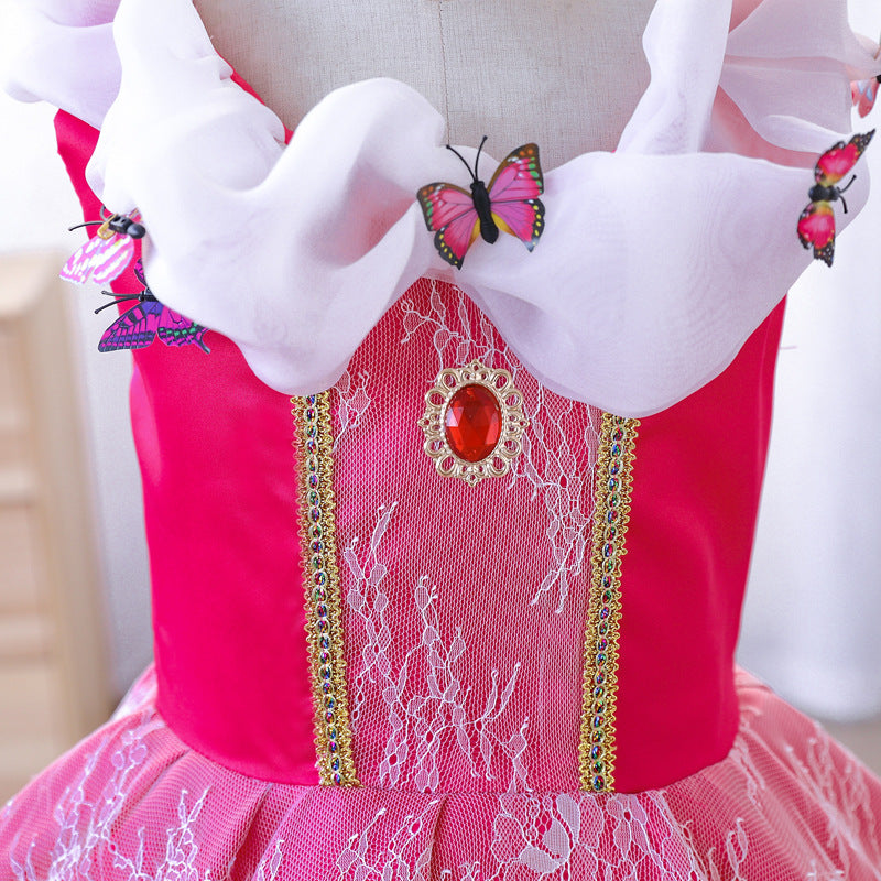 Children's Princess Aurora Mesh Shirt Halloween Performance Costume Children's Dress