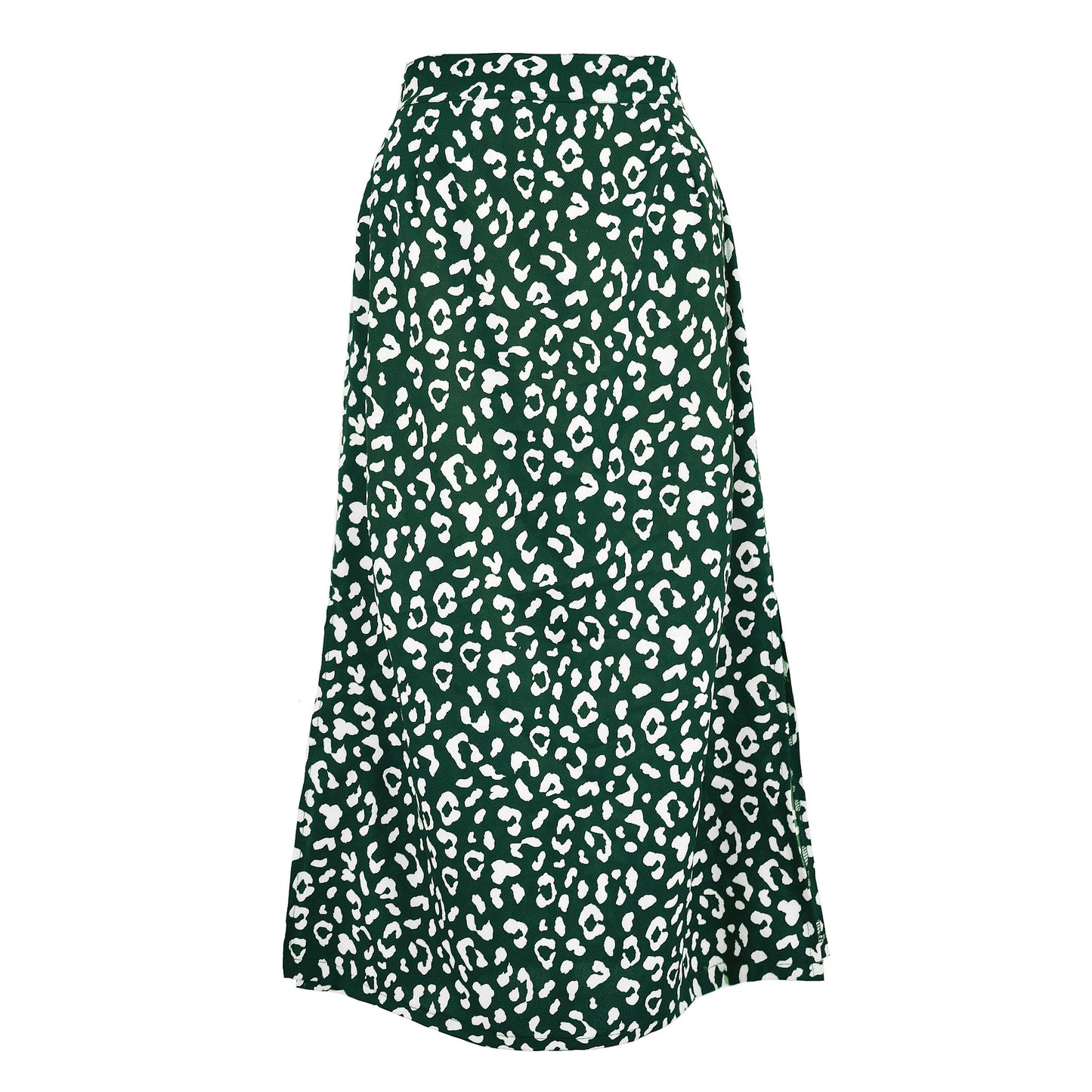 Women's Print Chiffon Floral Slit Zipper High Skirts
