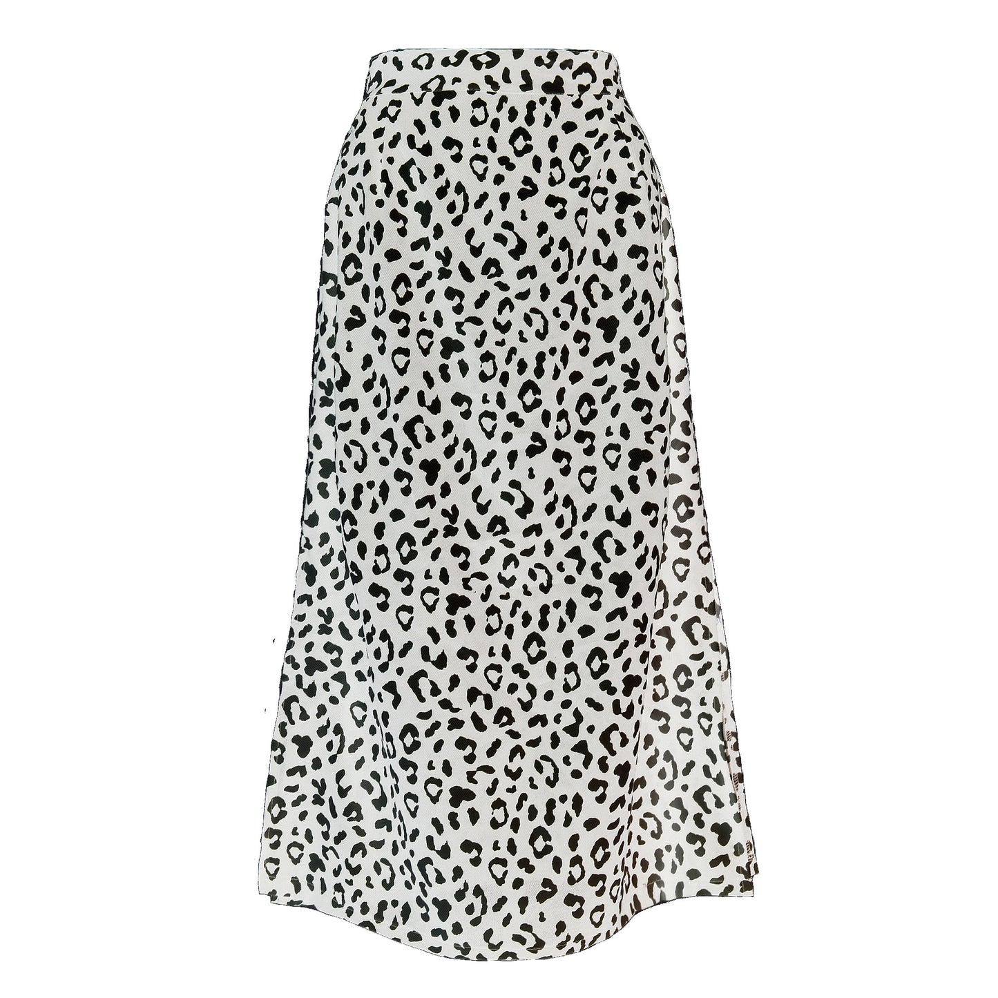 Women's Print Chiffon Floral Slit Zipper High Skirts