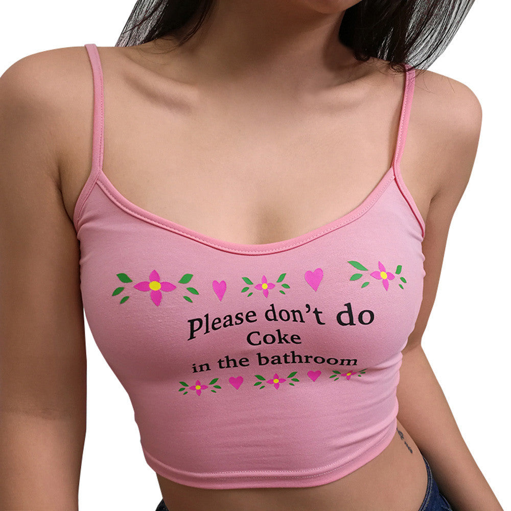 Women's Sexy Heart-shaped Letter Print Bottoming Tube Small Vest/suspenders/tube Top