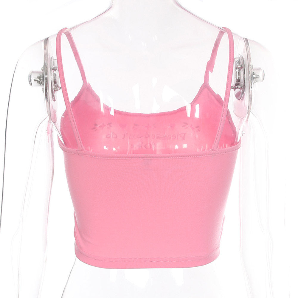 Women's Sexy Heart-shaped Letter Print Bottoming Tube Small Vest/suspenders/tube Top