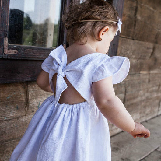 Cotton Class Blue High Quality Little Thin Type Children's Dress