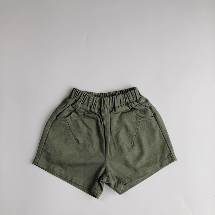 Children's Basic Style Shorts Korean Casual Crawler Children's Pants