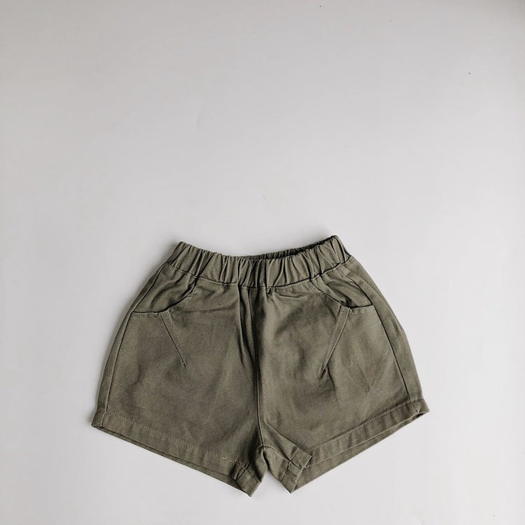Children's Basic Style Shorts Korean Casual Crawler Children's Pants