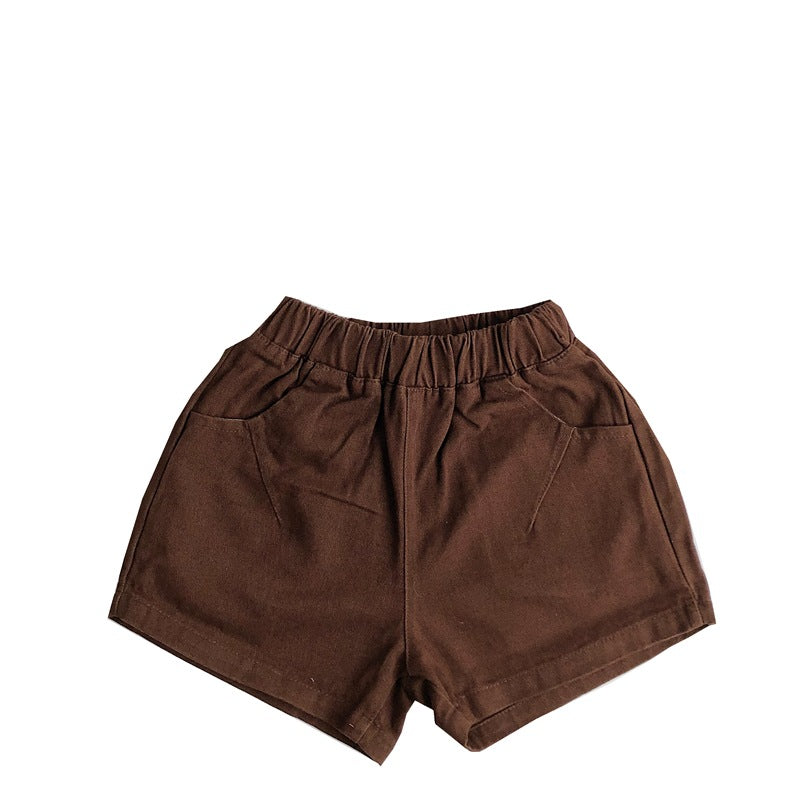 Children's Basic Style Shorts Korean Casual Crawler Children's Pants