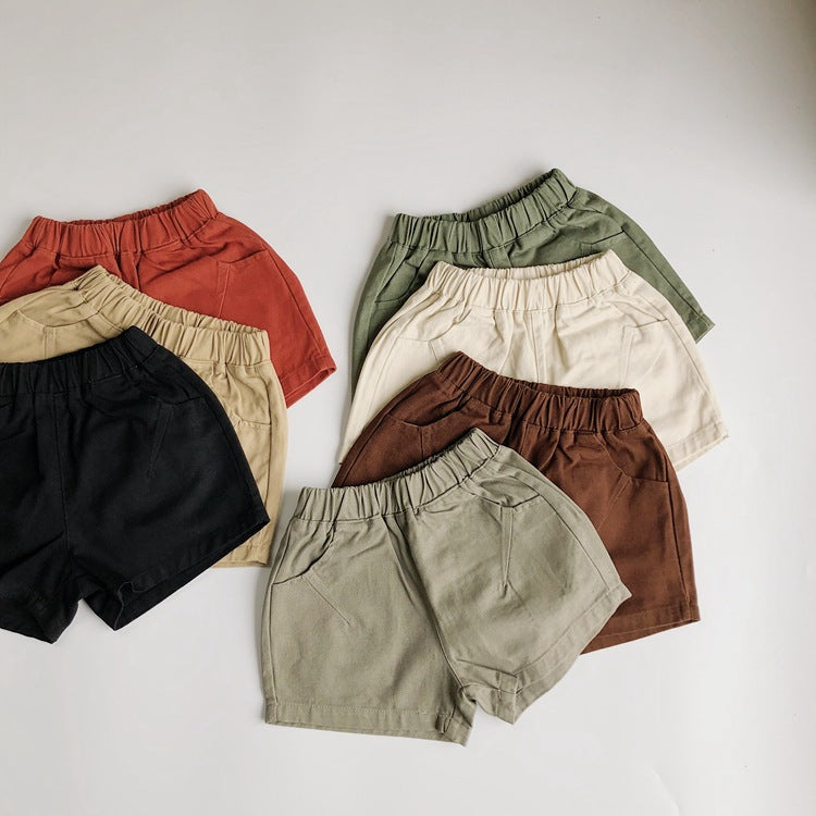 Children's Basic Style Shorts Korean Casual Crawler Children's Pants