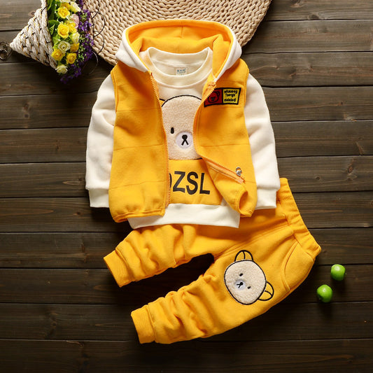 Children's Fleece-lined Clothing Three-piece Winter Clothes Children's Suit