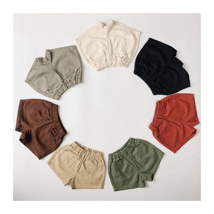 Children's Basic Style Shorts Korean Casual Crawler Children's Pants