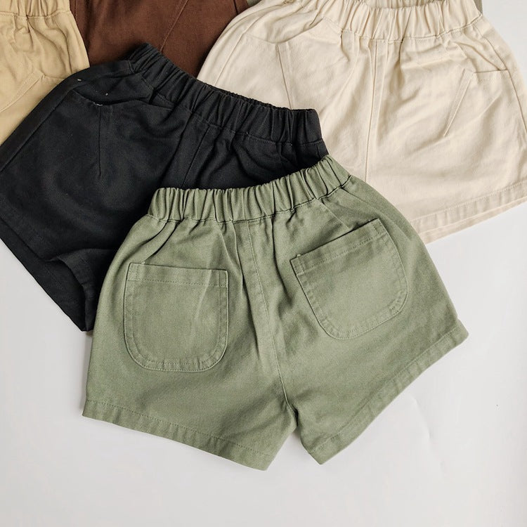 Children's Basic Style Shorts Korean Casual Crawler Children's Pants