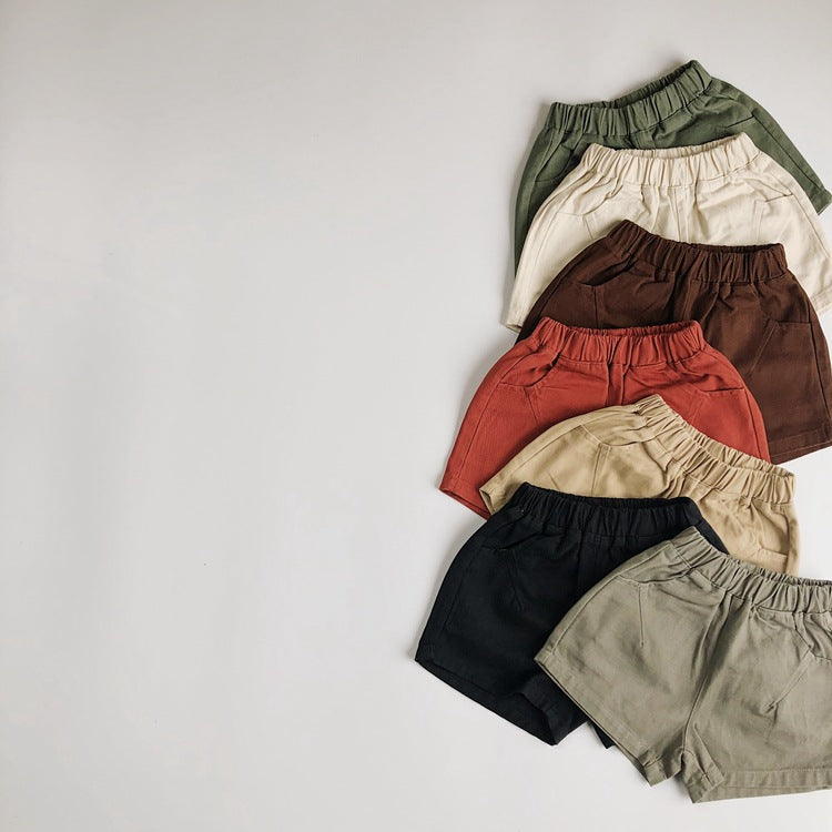 Children's Basic Style Shorts Korean Casual Crawler Children's Pants