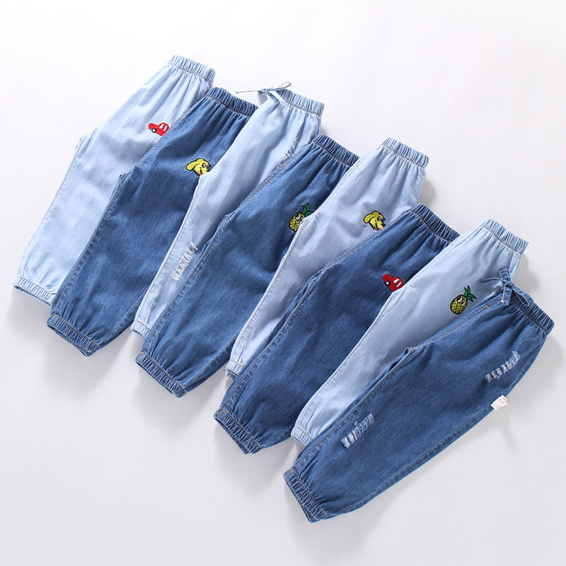 Children's Summer Clothing Jeans Trousers Cotton Anti Children's Pants