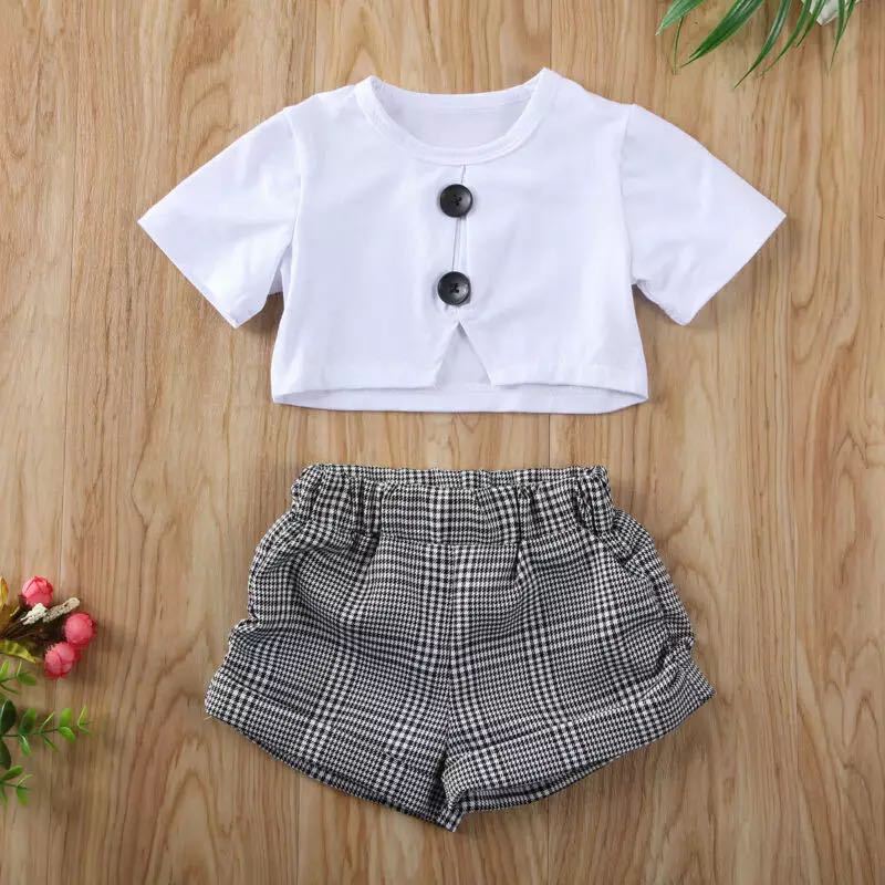 Children's Infant Toddler White Upper Garment Gray Plaid Children's Suit
