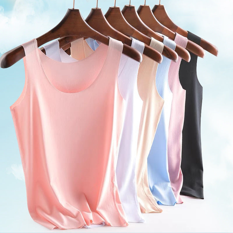 Women's Seamless Ice Silk Underwear Female Korean Style Slimming Blouses