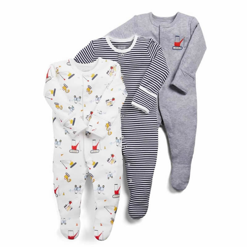 Three-piece Bale Of Cotton Hands Feet Romper Born Jumpsuit, Climbing Suit