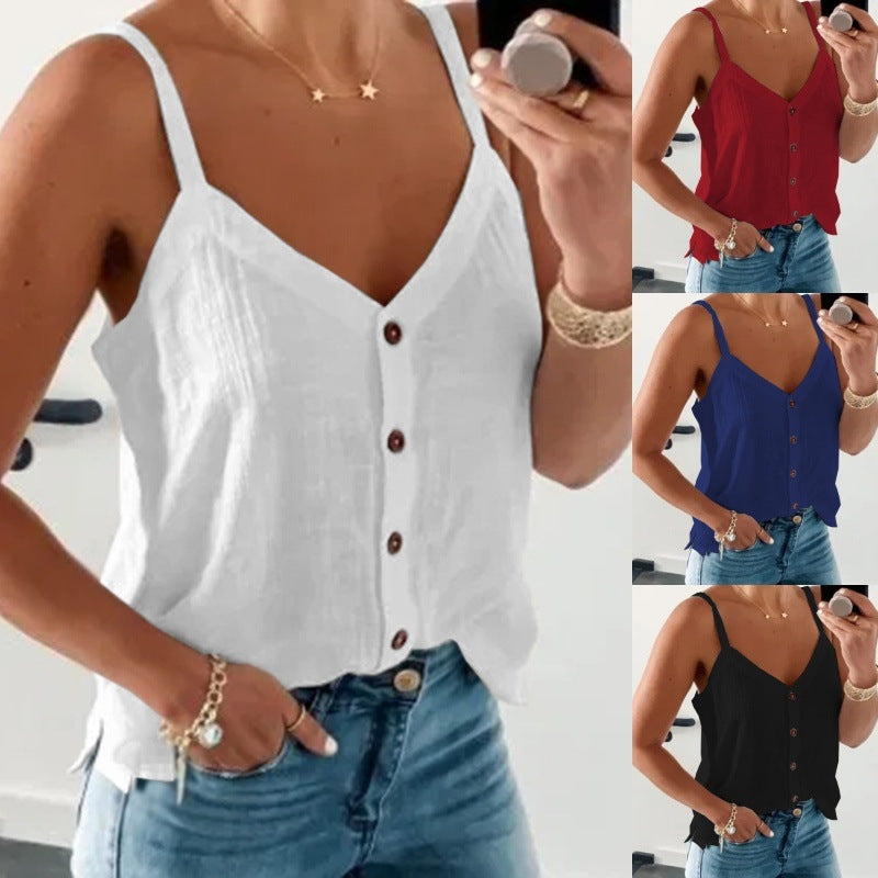 Fashion Sleeveless Solid Color Summer Camisole Small Vest/suspenders/tube Top