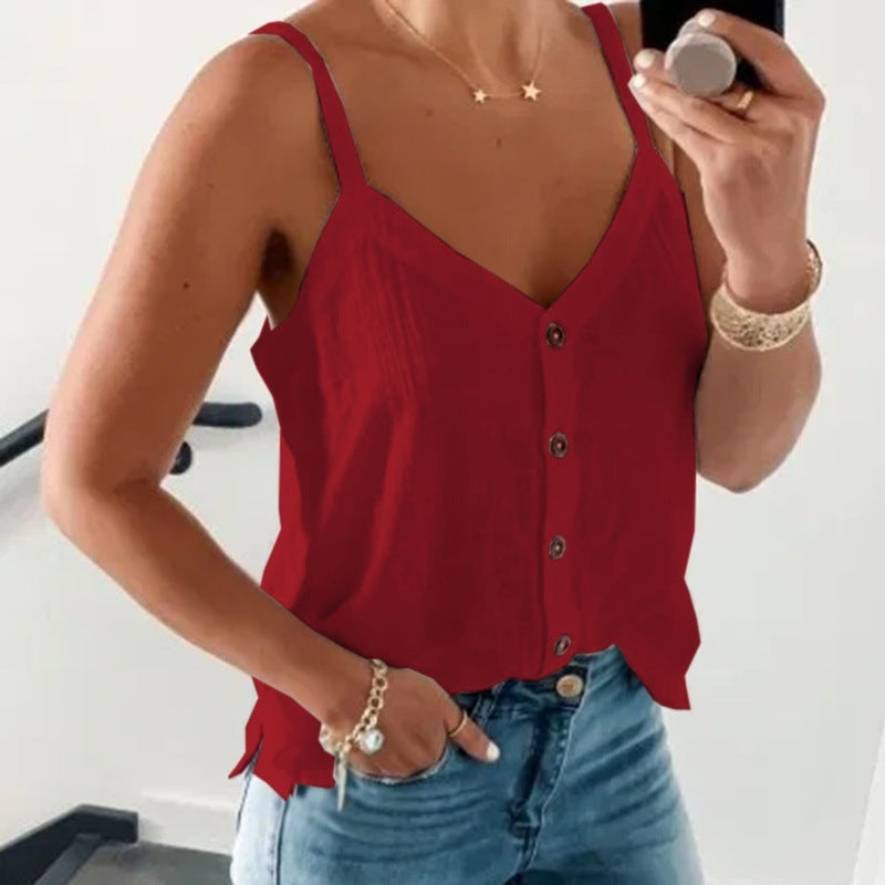 Fashion Sleeveless Solid Color Summer Camisole Small Vest/suspenders/tube Top