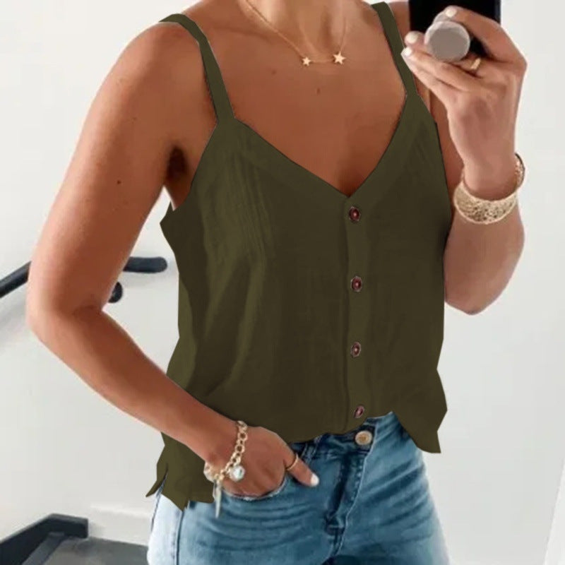 Fashion Sleeveless Solid Color Summer Camisole Small Vest/suspenders/tube Top