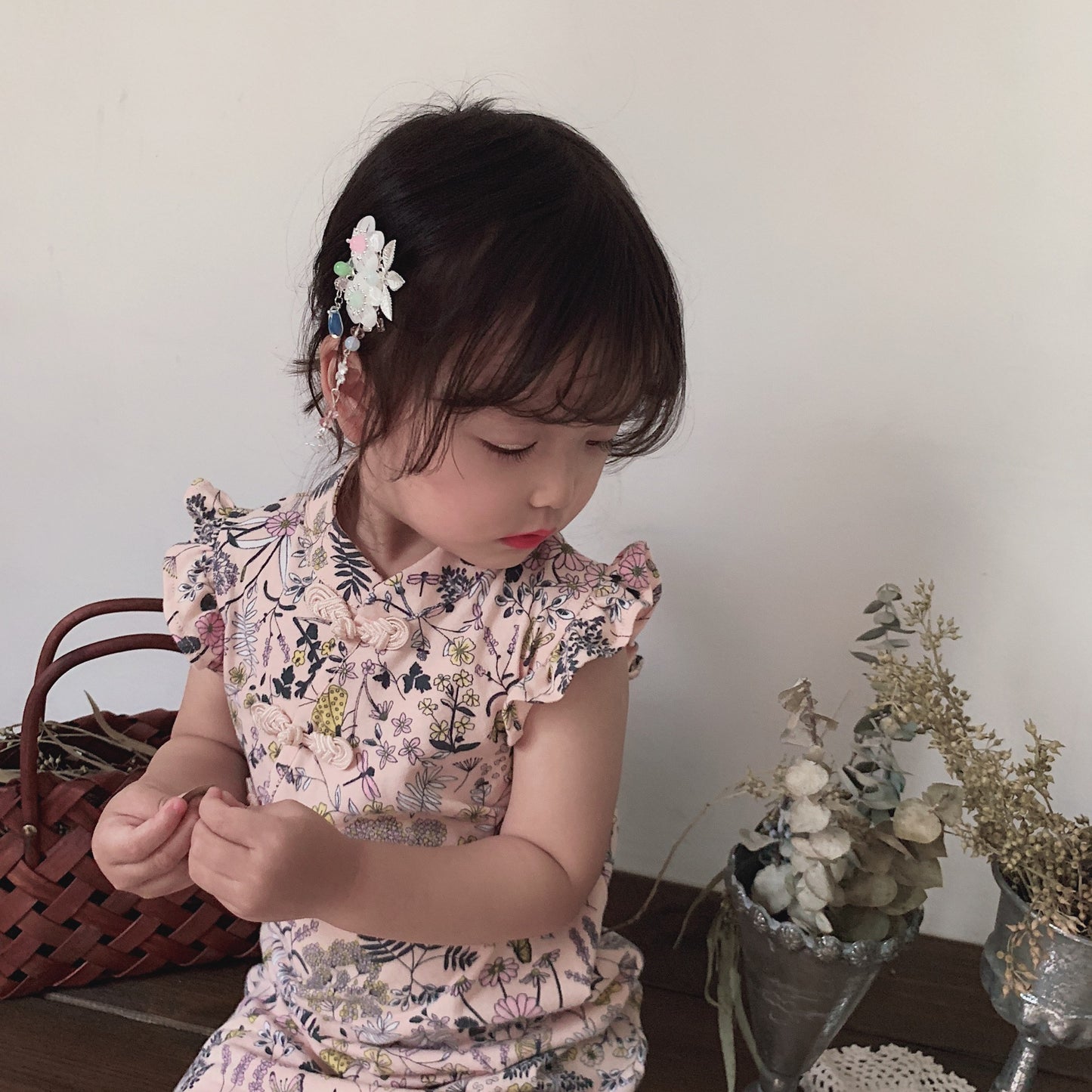 Children's Clothing Cheongsam Floral Summer Female Chinese Children's Dress