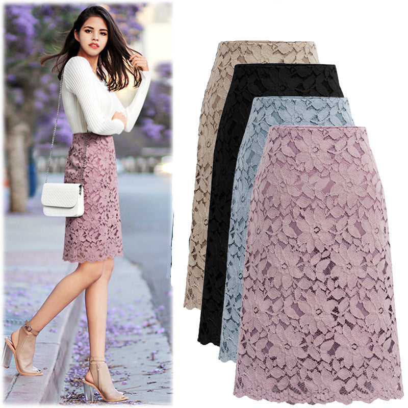 Stylish Versatile Women's Summer Lace Hip Skirt