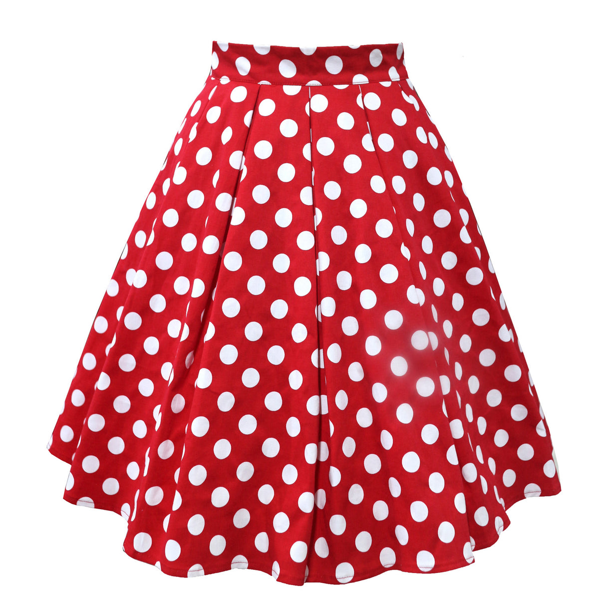 Print A- Line Pleated Cotton High Waist Skirts