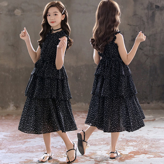 Children's Skirt Korean Style Over The Knee Children's Dress