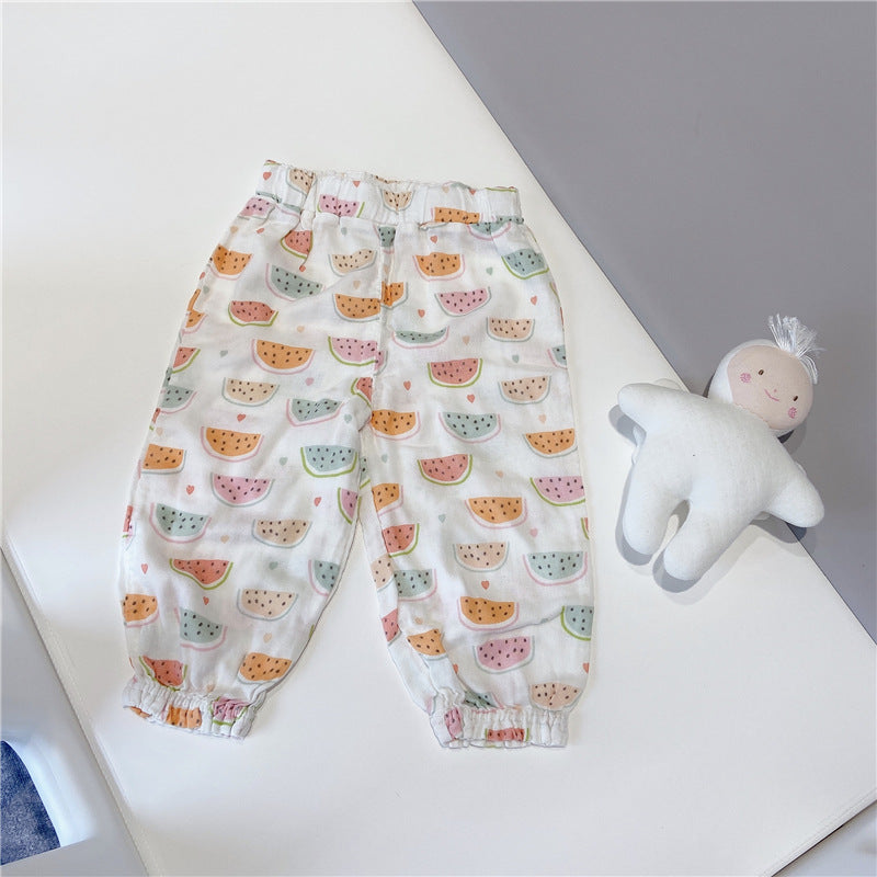 Thin Bamboo Cotton Outerwear Pajama Infant Breathable Children's Pants