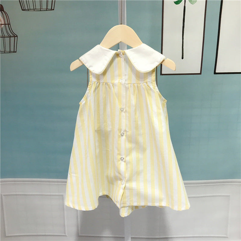 Striped Shirt Outfit Dress Fashionable Korean Style Clothes Children's Suit