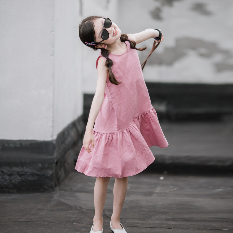 Children's Beach Breathable Vest Short Skirt Korean Children's Dress