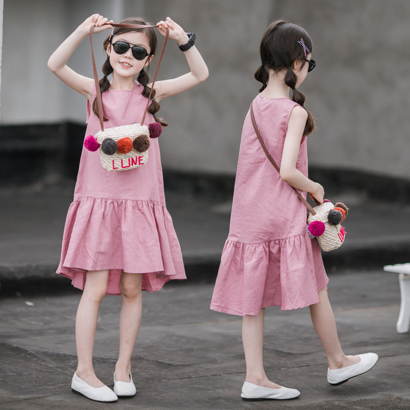 Children's Beach Breathable Vest Short Skirt Korean Children's Dress