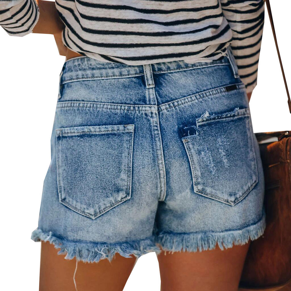 Women's Elastic Ripped Tassel Denim Super Hot Women's Jeans