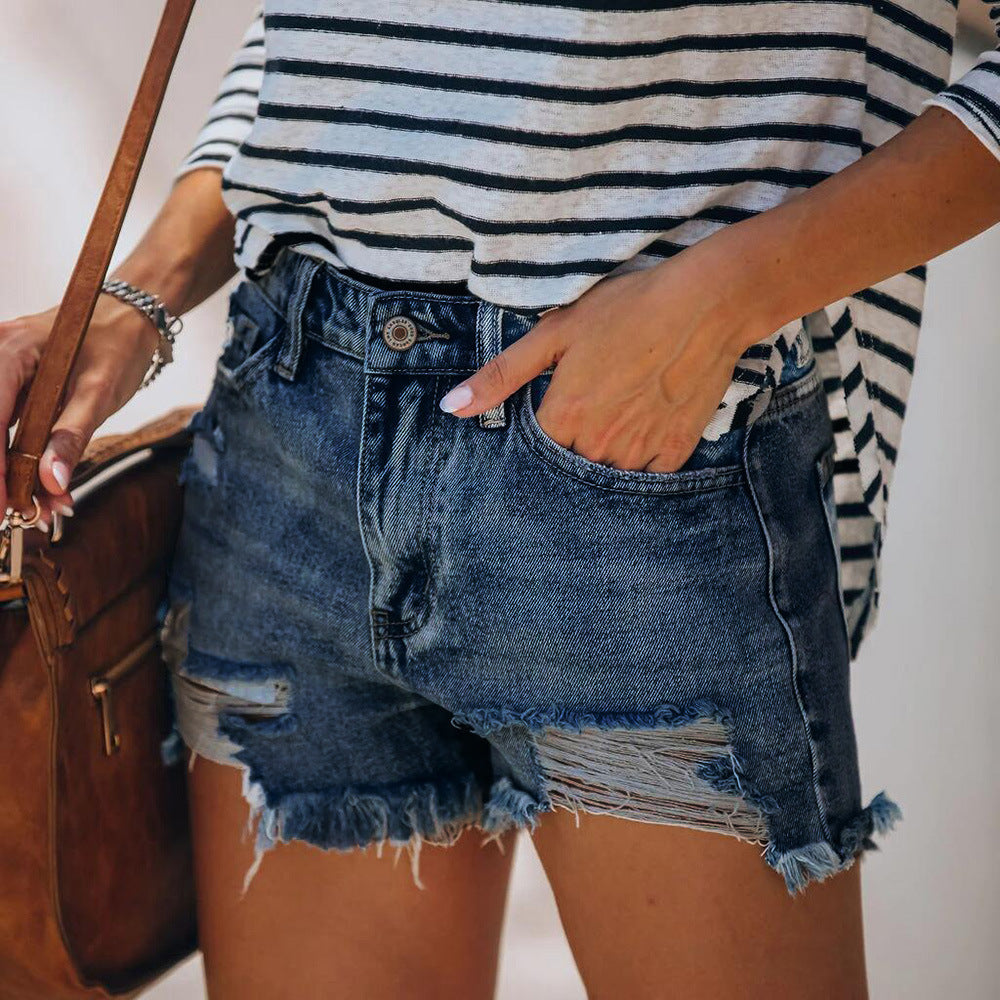 Women's Elastic Ripped Tassel Denim Super Hot Women's Jeans