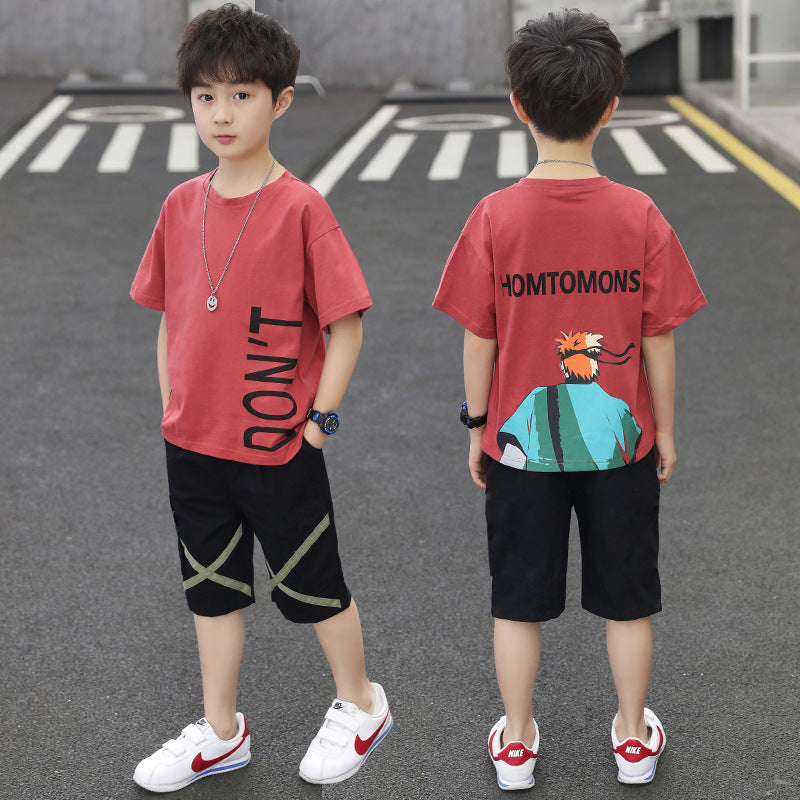 Children's Boy's Clothing Western Style Summer Wear Medium Big Children's Suit