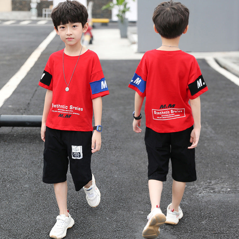 Children's Boy's Clothing Western Style Summer Wear Medium Big Children's Suit