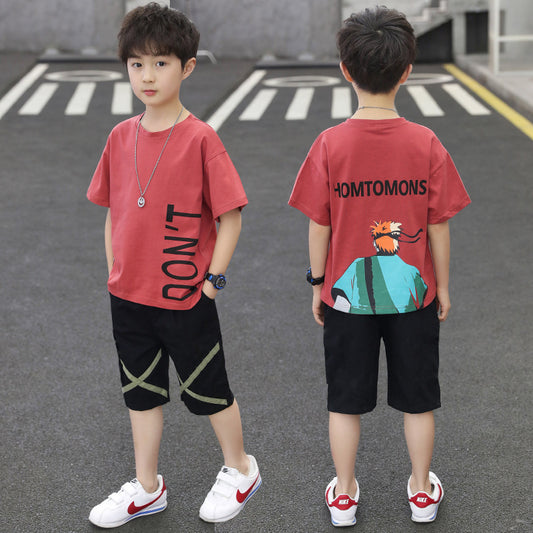 Children's Boy's Clothing Western Style Summer Wear Medium Big Children's Suit
