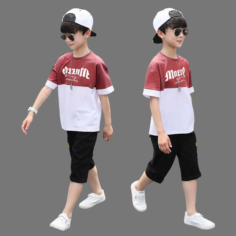 Children's Boy's Clothing Western Style Summer Wear Medium Big Children's Suit
