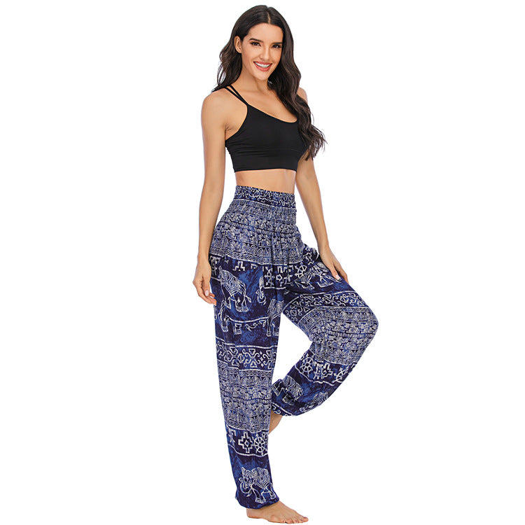 Thailand Elephant Yoga Bloomers Clothes Trousers Casual Pants