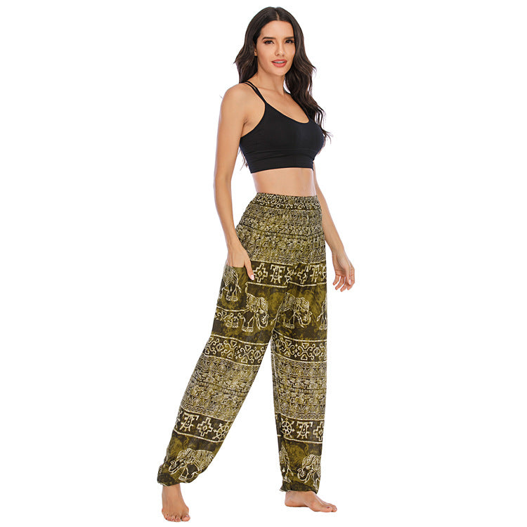 Thailand Elephant Yoga Bloomers Clothes Trousers Casual Pants