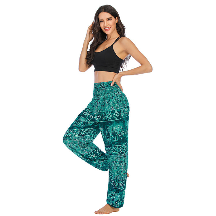 Thailand Elephant Yoga Bloomers Clothes Trousers Casual Pants