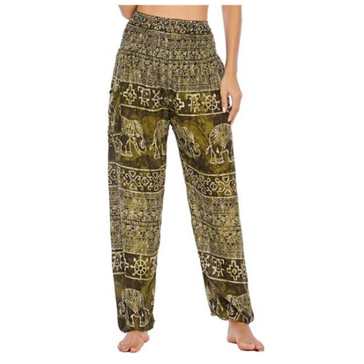 Thailand Elephant Yoga Bloomers Clothes Trousers Casual Pants