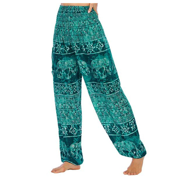 Thailand Elephant Yoga Bloomers Clothes Trousers Casual Pants