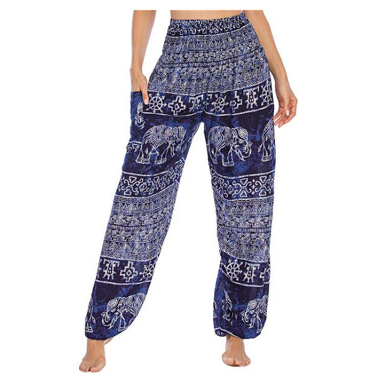 Thailand Elephant Yoga Bloomers Clothes Trousers Casual Pants