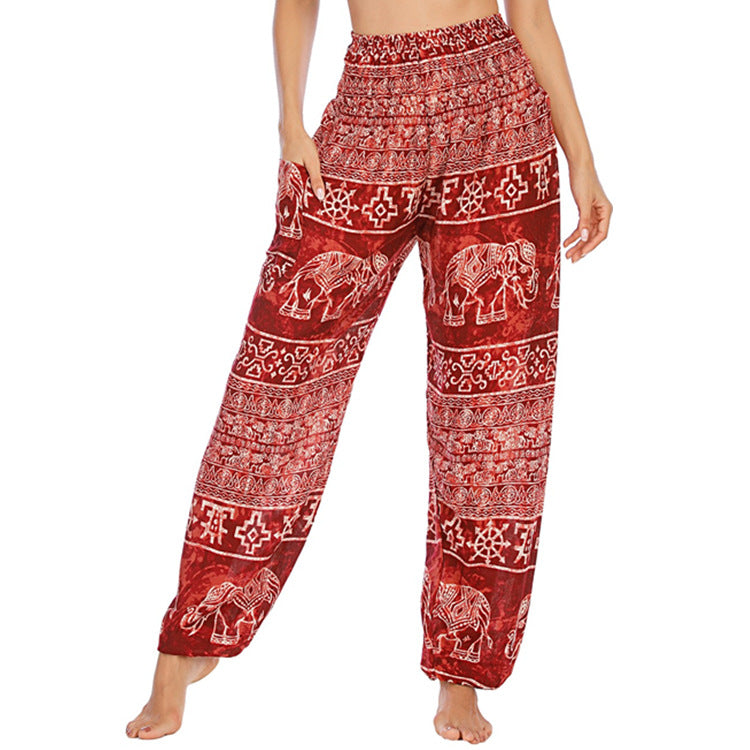 Thailand Elephant Yoga Bloomers Clothes Trousers Casual Pants