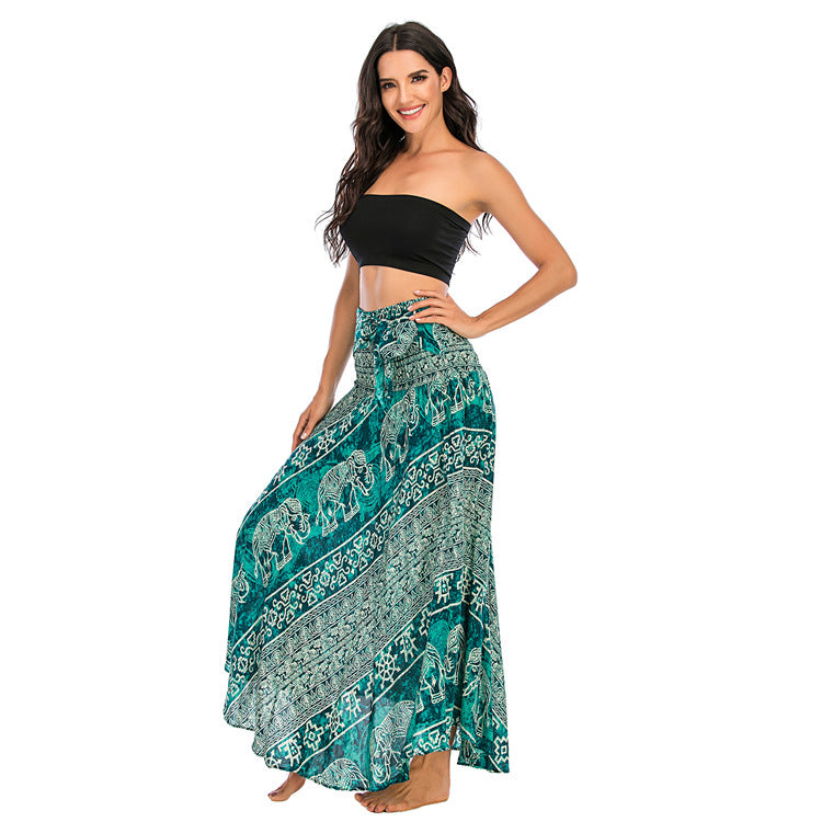Casual Thai Dress Beach Vacation Two-way Big Swing Skirt