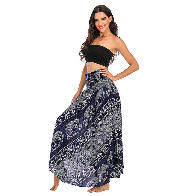 Casual Thai Dress Beach Vacation Two-way Big Swing Skirt