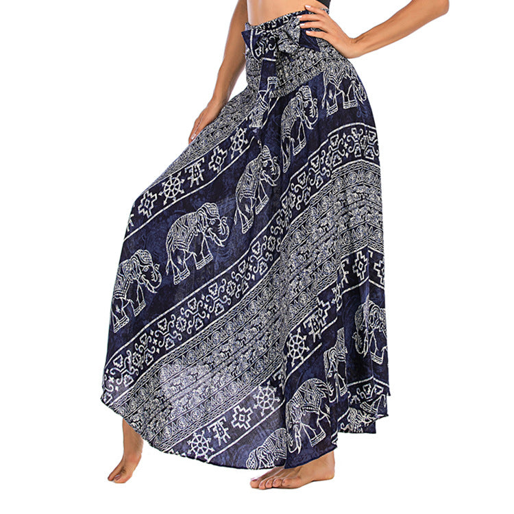 Casual Thai Dress Beach Vacation Two-way Big Swing Skirt