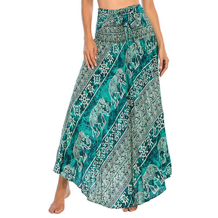 Casual Thai Dress Beach Vacation Two-way Big Swing Skirt