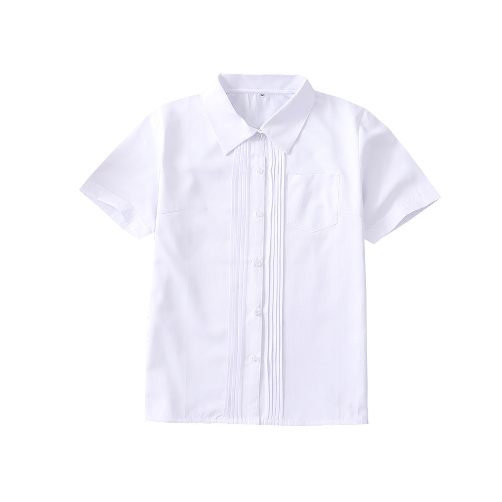 Basic Style Front Organ Pleated Sleeve Shirt College For Blouse